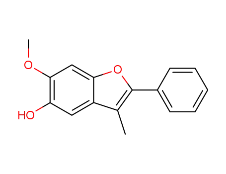 Molecular Structure of 69470-93-5 (5-Benzofuranol,6-methoxy-3-methyl-2-phenyl-)