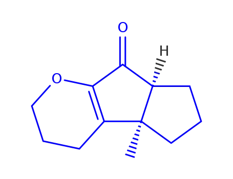 Molecular Structure of 649570-72-9 (2H-Pentaleno[2,1-b]pyran-8(4bH)-one,3,4,5,6,7,7a-hexahydro-4b-methyl-,(4bR,7aS)-rel-(9CI))