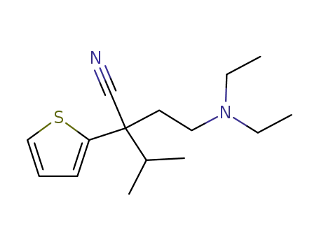 Molecular Structure of 64647-31-0 (α-[2-(Diethylamino)ethyl]-α-(1-methylethyl)-2-thiopheneacetonitrile)