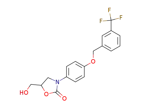 Molecular Structure of 64590-26-7 (5-(hydroxymethyl)-3-(4-{[3-(trifluoromethyl)benzyl]oxy}phenyl)-1,3-oxazolidin-2-one)