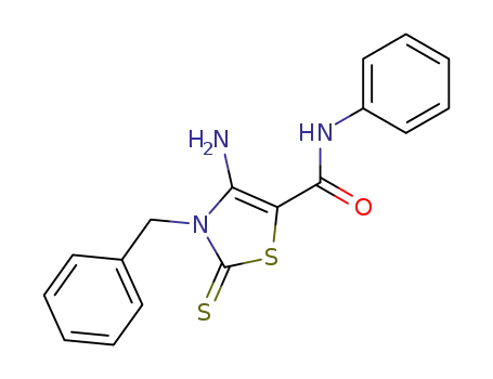 Molecular Structure of 64735-75-7 (5-Thiazolecarboxamide, 2,3-dihydro-4-amino-N-phenyl-3-(phenylmethyl)-2 -thioxo-, hydrate)