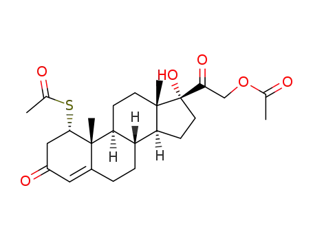Molecular Structure of 6947-47-3 ((1alpha)-1-(acetylsulfanyl)-17-hydroxy-3,20-dioxopregn-4-en-21-yl acetate)