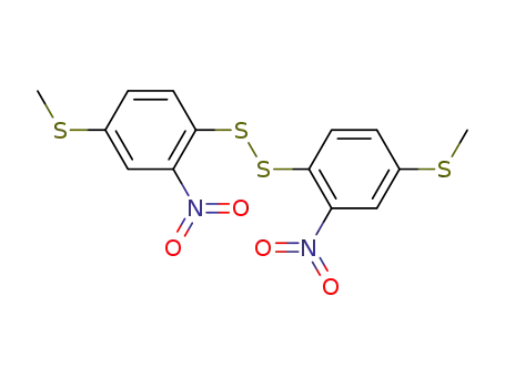 Molecular Structure of 69443-71-6 (Bis[4-(methylthio)-2-nitrophenyl] persulfide)