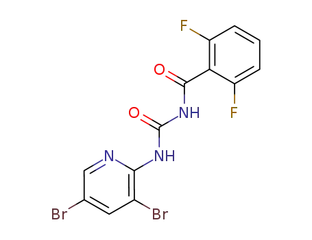 Molecular Structure of 64862-24-4 (N-[(3,5-dibromopyridin-2-yl)carbamoyl]-2,6-difluorobenzamide)