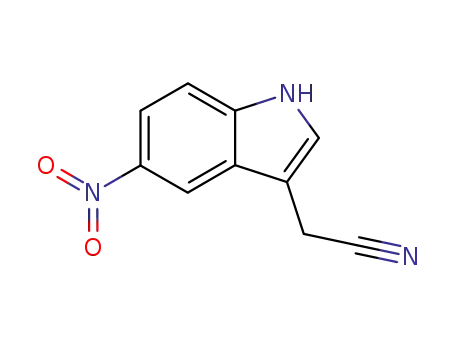 Molecular Structure of 6952-13-2 (5-NITRO-3-INDOLYLACETONITRILE)