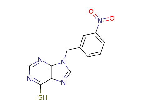 Molecular Structure of 6945-06-8 (9-(3-nitrobenzyl)-3,9-dihydro-6H-purine-6-thione)