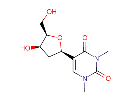 Molecular Structure of 103003-60-7 (5-(2'-deoxy-β-D-threo-pentofuranosyl)-1,3-dimethyl-2,4(1H,3H)-pyrimidinedione)