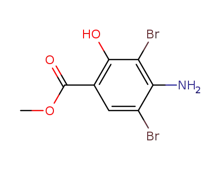 Molecular Structure of 6970-45-2 (methyl 4-amino-3,5-dibromo-2-hydroxybenzoate)