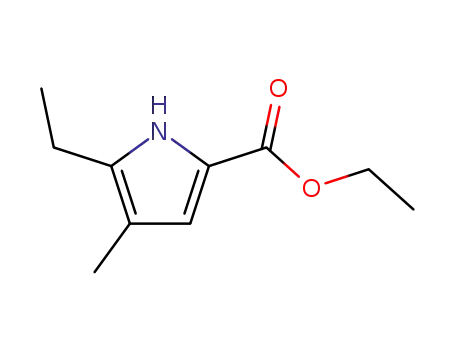 Molecular Structure of 69687-82-7 (5-Ethyl-4-methyl-1H-pyrrole-2-carboxylic acid ethyl ester)