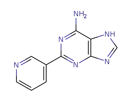 Molecular Structure of 6975-45-7 (2-(pyridin-3-yl)-5H-purin-6-amine)