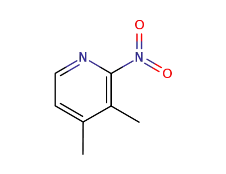 Molecular Structure of 65169-29-1 (Pyridine,  3,4-dimethyl-2-nitro-)