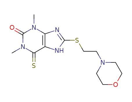 2H-Purin-2-one,1,3,6,9-tetrahydro-1,3-dimethyl-8-[[2-(4-morpholinyl)ethyl]thio]-6-thioxo- cas  6505-99-3
