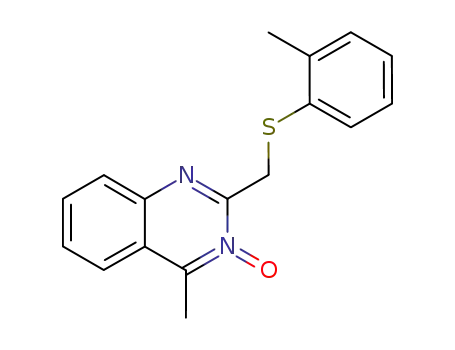Molecular Structure of 6965-82-8 (4-methyl-2-{[(2-methylphenyl)sulfanyl]methyl}quinazoline 3-oxide)