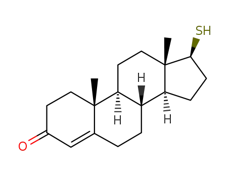 Molecular Structure of 6959-86-0 (10,13-dimethyl-17-sulfanyl-1,2,6,7,8,9,11,12,14,15,16,17-dodecahydrocy clopenta[a]phenanthren-3-one)