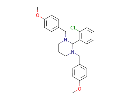 Molecular Structure of 6958-32-3 (2-(2-chlorophenyl)-1,3-bis(4-methoxybenzyl)hexahydropyrimidine)