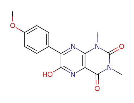 Molecular Structure of 65158-52-3 (2,4,6(3H)-Pteridinetrione,  1,5-dihydro-7-(4-methoxyphenyl)-1,3-dimethyl-)