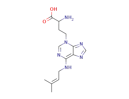 Molecular Structure of 69832-12-8 ((2S)-2-amino-4-{6-[(3-methylbut-2-en-1-yl)amino]-3H-purin-3-yl}butanoic acid)
