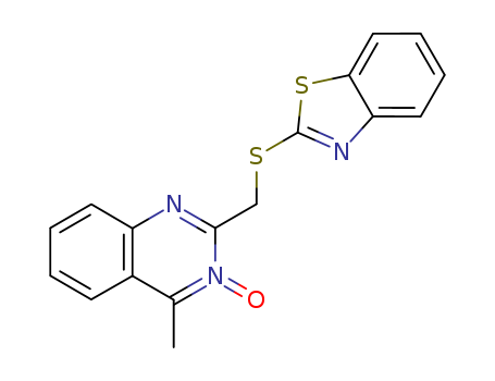 Quinazoline,2-[(2-benzothiazolylthio)methyl]-4-methyl-, 3-oxide cas  6965-83-9