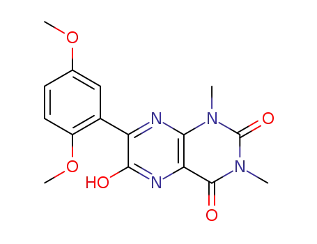 Molecular Structure of 65158-53-4 (2,4,6(3H)-Pteridinetrione,  7-(2,5-dimethoxyphenyl)-1,5-dihydro-1,3-dimethyl-)