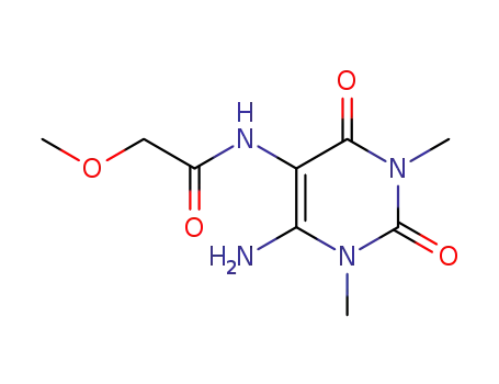 Molecular Structure of 69636-42-6 (Acetamide,  N-(6-amino-1,2,3,4-tetrahydro-1,3-dimethyl-2,4-dioxo-5-pyrimidinyl)-2-methoxy-)