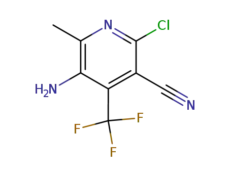 Molecular Structure of 651-78-5 (5-amino-2-chloro-6-methyl-4-(trifluoromethyl)pyridine-3-carbonitrile)