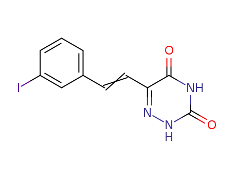 Molecular Structure of 69830-25-7 (6-[2-(3-iodophenyl)ethenyl]-1,2,4-triazine-3,5(2H,4H)-dione)