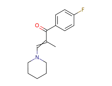 Molecular Structure of 65201-20-9 ((2E)-1-(4-fluorophenyl)-2-methyl-3-piperidin-1-ylprop-2-en-1-one)