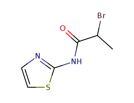 Molecular Structure of 6521-08-0 (2-bromo-N-(1,3-thiazol-2-yl)propanamide)