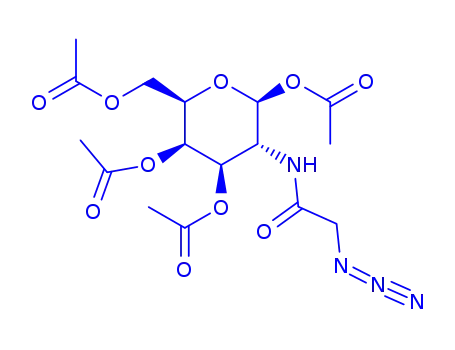 Molecular Structure of 98924-81-3 (2-[(Azidoacetyl)amino]-2-deoxy-D-glucopyranose 1,3,4,6-tetraacetate)