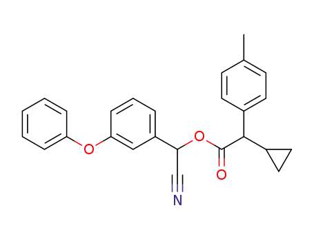 Molecular Structure of 65363-07-7 (alpha-(1-Cyclopropyl)-4-methylbenzeneacetic acid cyano(3-phenoxyphenyl )methyl ester)