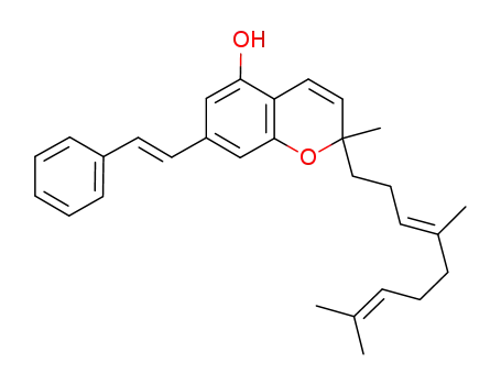 Molecular Structure of 1186228-58-9 (2-[(E)-4,8-dimethylnona-3,7-dienyl]-2-methyl-7-[(E)-styryl]-2H-chromen-5-ol)