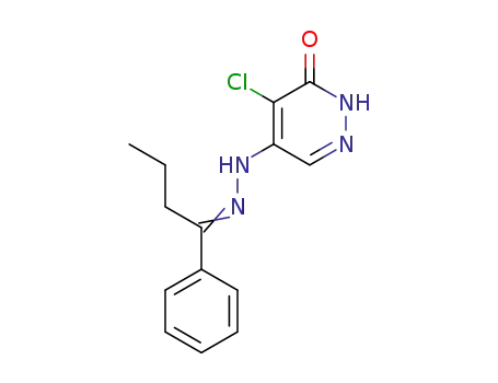 Molecular Structure of 6959-30-4 (4-chloro-5-[(2Z)-2-(1-phenylbutylidene)hydrazino]pyridazin-3(2H)-one)