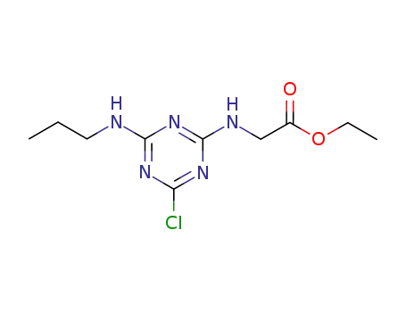 Molecular Structure of 6507-20-6 (ethyl N-[4-chloro-6-(propylamino)-1,3,5-triazin-2-yl]glycinate)