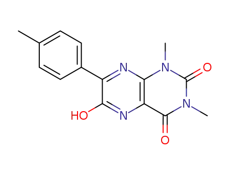 Molecular Structure of 65158-51-2 (2,4,6(3H)-Pteridinetrione,  1,5-dihydro-1,3-dimethyl-7-(4-methylphenyl)-)