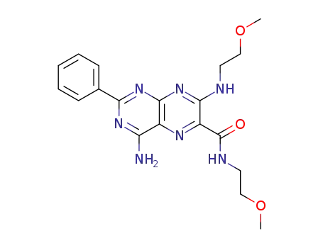 Molecular Structure of 6504-77-4 (4-Amino-N-(2-methoxyethyl)-7-[(2-methoxyethyl)amino]-2-phenyl-6-pteridinecarboxamide)