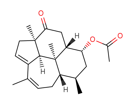 Molecular Structure of 65118-74-3 (5β-Acetoxy-2,2a,4aα,5,6,7,7aα,8,10bβ,10c-decahydro-2aβ,7α,10,10cβ-tetramethylnaphtho[2,1,8-cde]azulene-3(4H)-one)