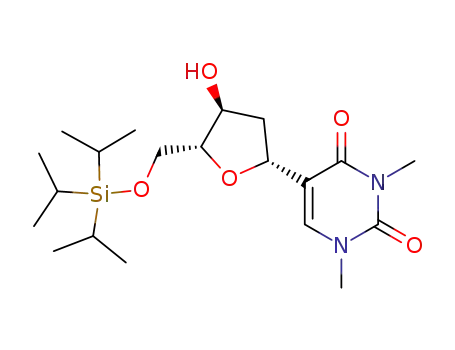 1,3-dimethyl-5-<2'-deoxy-5'-O-(tris(1-methylethyl)silyl)-β-D-erythro-pentofuranosyl>-2,4(1H,3H)-pyrimidinedione