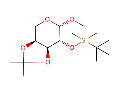 Molecular Structure of 1053735-09-3 (tert-Butyl-((3aS,6S,7R,7aS)-6-methoxy-2,2-dimethyl-tetrahydro-[1,3]dioxolo[4,5-c]pyran-7-yloxy)-dimethyl-silane)