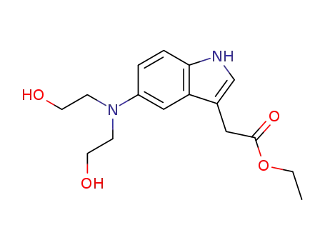 Molecular Structure of 6959-78-0 (ethyl {5-[bis(2-hydroxyethyl)amino]-1H-indol-3-yl}acetate)