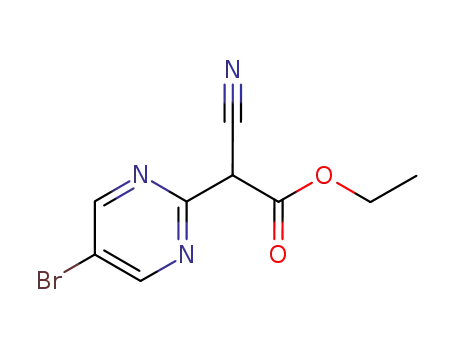 Molecular Structure of 65364-66-1 (ETHYL 2-(5-BROMOPYRIMIDIN-2-YL)-2-CYANOACETATE)
