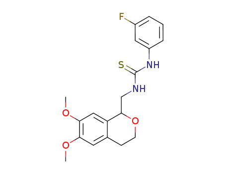Molecular Structure of 70070-08-5 (1-[(6,7-dimethoxy-3,4-dihydro-1H-isochromen-1-yl)methyl]-3-(3-fluorophenyl)thiourea)