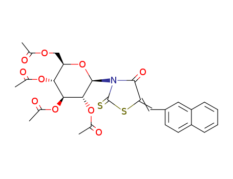 4-Thiazolidinone,5-(2-naphthalenylmethylene)-3-(2,3,4,6-tetra-O-acetyl-b-D-glucopyranosyl)-2-thioxo- cas  65562-41-6