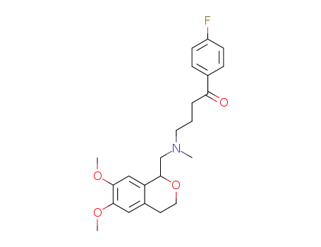 Molecular Structure of 70070-05-2 (4-{[1-(6,7-dimethoxy-3,4-dihydro-1H-isochromen-1-yl)ethyl]amino}-1-(4-fluorophenyl)butan-1-one)