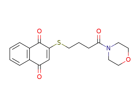 Molecular Structure of 65726-83-2 (2-{[4-(morpholin-4-yl)-4-oxobutyl]sulfanyl}naphthalene-1,4-dione)