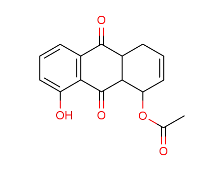 Molecular Structure of 70063-65-9 (8-hydroxy-9,10-dioxo-1,4,4a,9,9a,10-hexahydroanthracen-1-yl acetate)