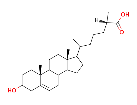 Molecular Structure of 6561-58-6 (3-hydroxy-5-cholestenoic acid)