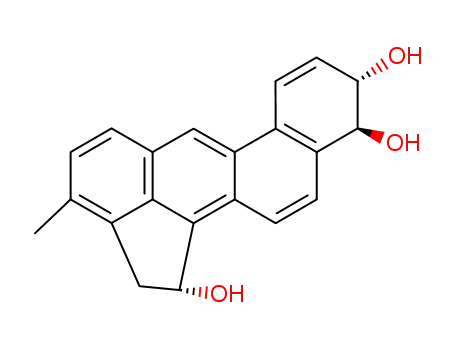 Molecular Structure of 65831-43-8 (1,9,10-Trihydroxy-9,10-dihydro-3-methylcholanthrene (1-alpha,9-alpha,1 0-beta))