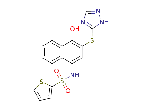 N-[4-hydroxy-3-(1H-1,2,4-triazol-3-ylsulfanyl)-1-naphthyl]-2-thiophenesulfonamide