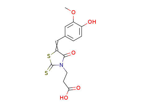 Molecular Structure of 7025-18-5 (3-[(5Z)-5-(4-HYDROXY-3-METHOXYBENZYLIDENE)-4-OXO-2-THIOXO-1,3-THIAZOLIDIN-3-YL]PROPANOIC ACID)