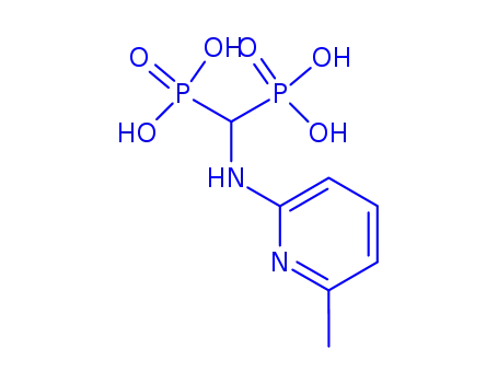 Molecular Structure of 70010-79-6 ({[(6-methylpyridin-2-yl)amino]methanediyl}bis(phosphonic acid))